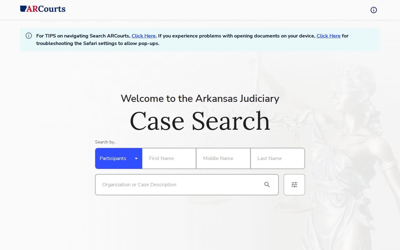 Hempstead County case search legacy CourtConnect page