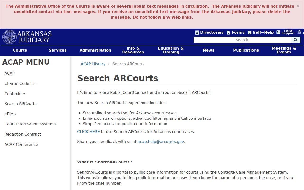 Hempstead County case search results overview
