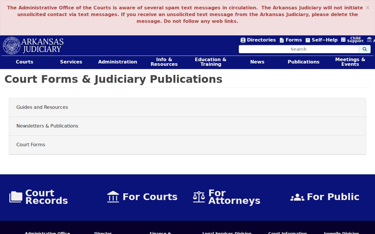 Hempstead County civil docket court forms and publications