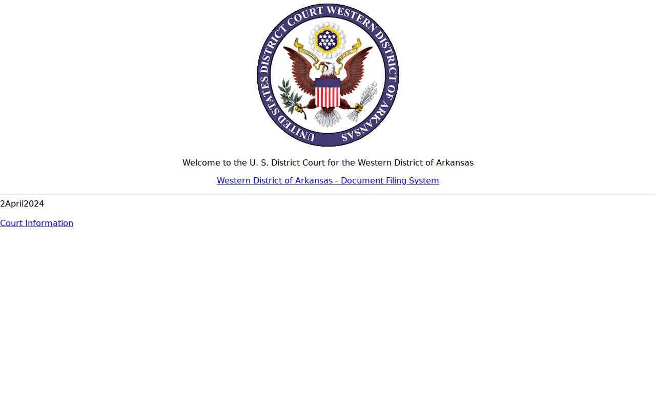 Western District of Arkansas CM ECF federal filing system