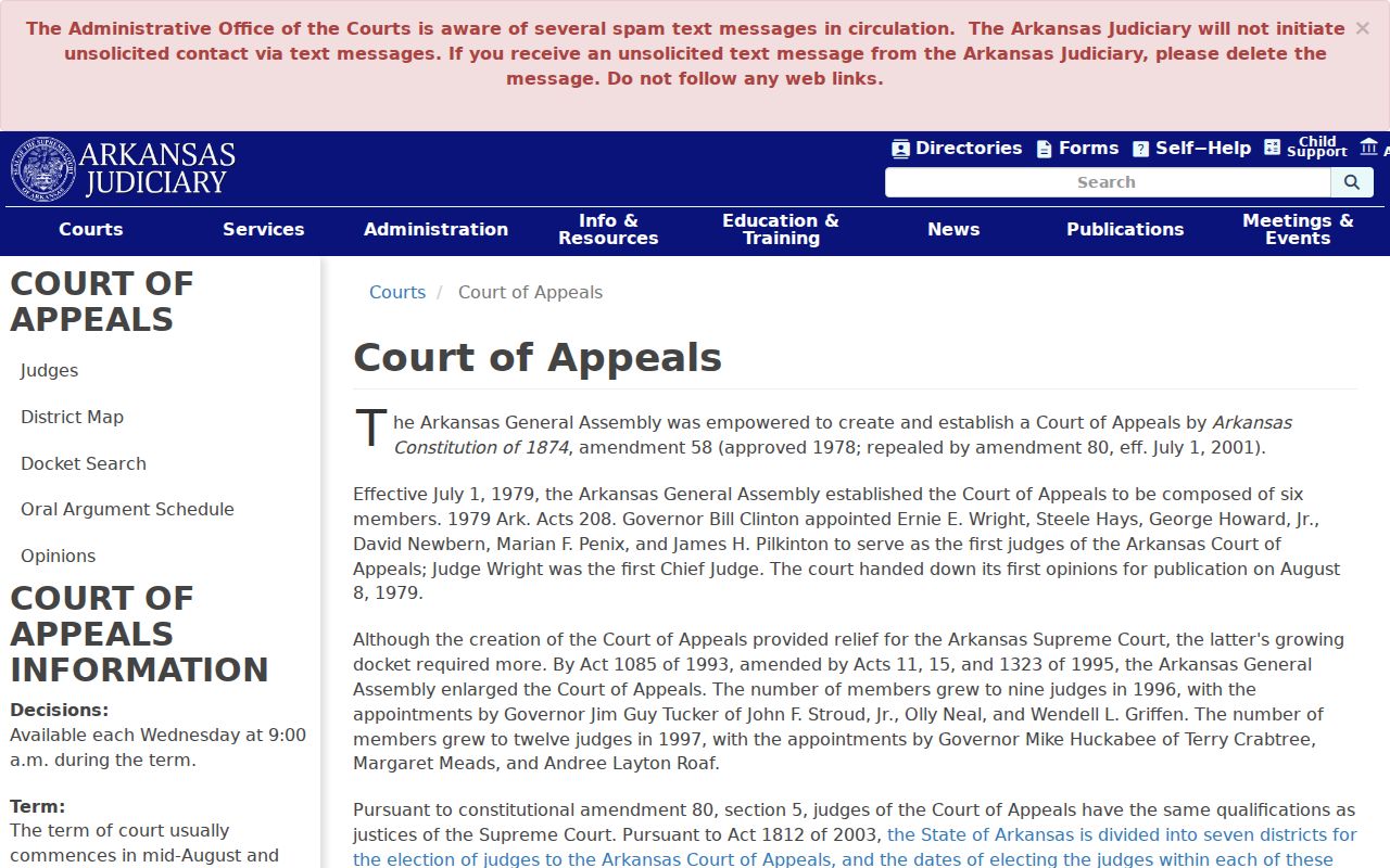 Perrytown court docket Arkansas Court of Appeals source